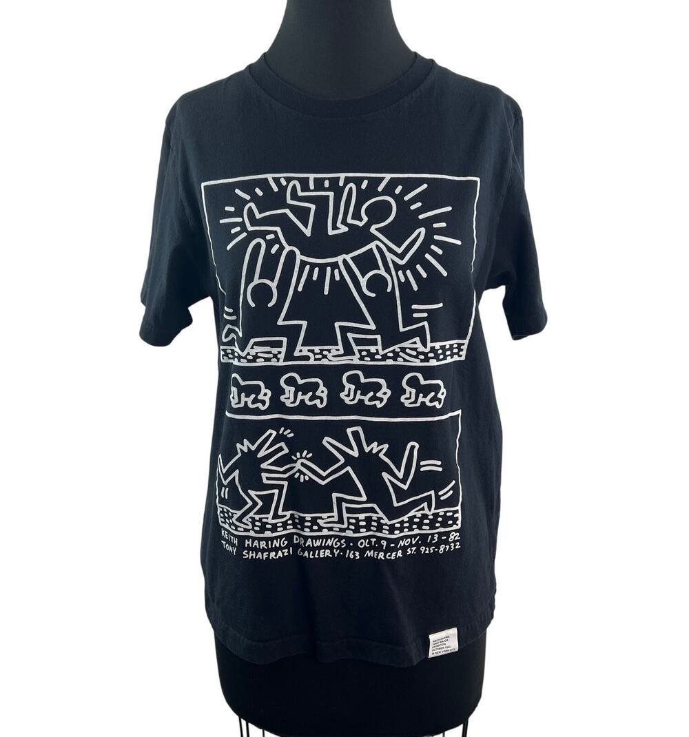 Uniqlo Keith Haring First Exhibition Black White Top Cotton Crew Size S Small